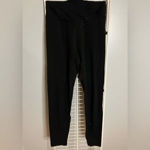 Aerie Real Me Hi-Rise black crossover leggings.